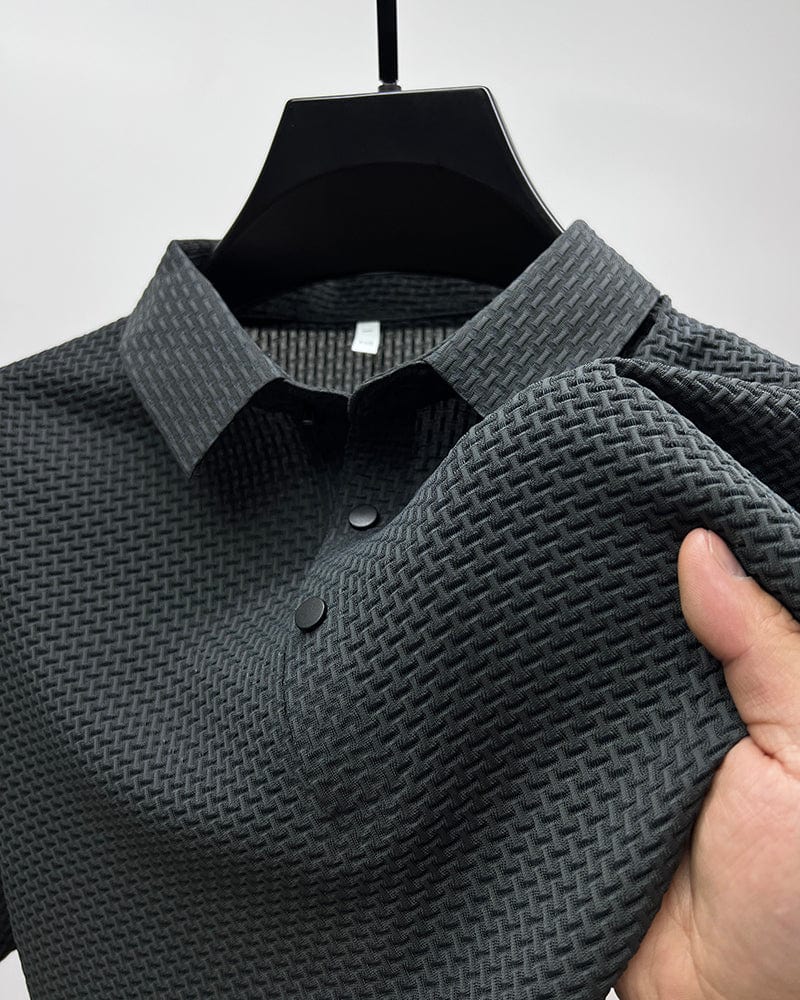 Men's Lightweight Basketweave Knit Polo Shirt