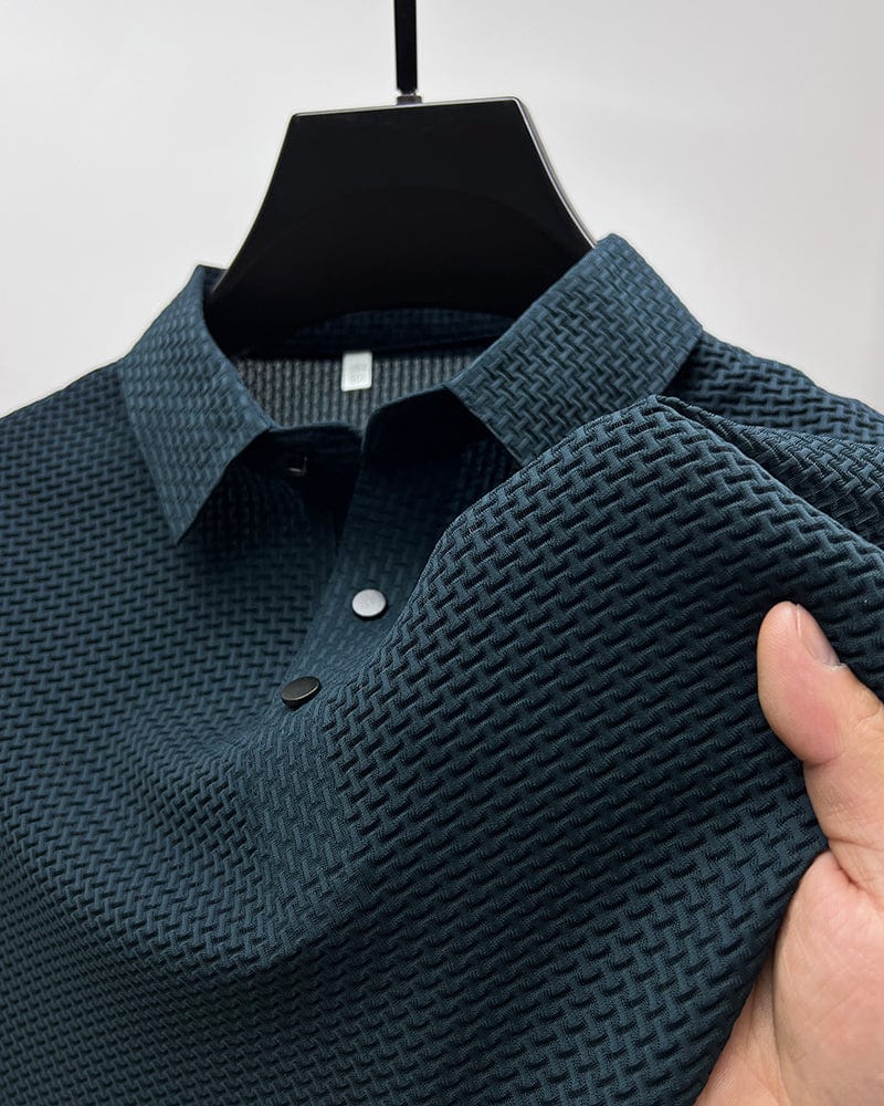 Men's Lightweight Basketweave Knit Polo Shirt