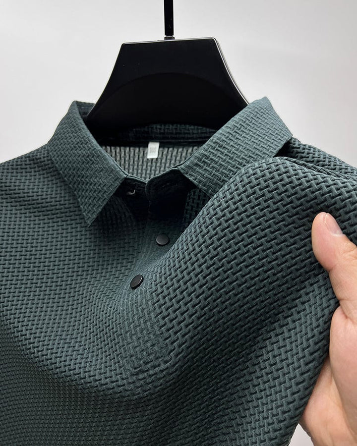 Men's Lightweight Basketweave Knit Polo Shirt