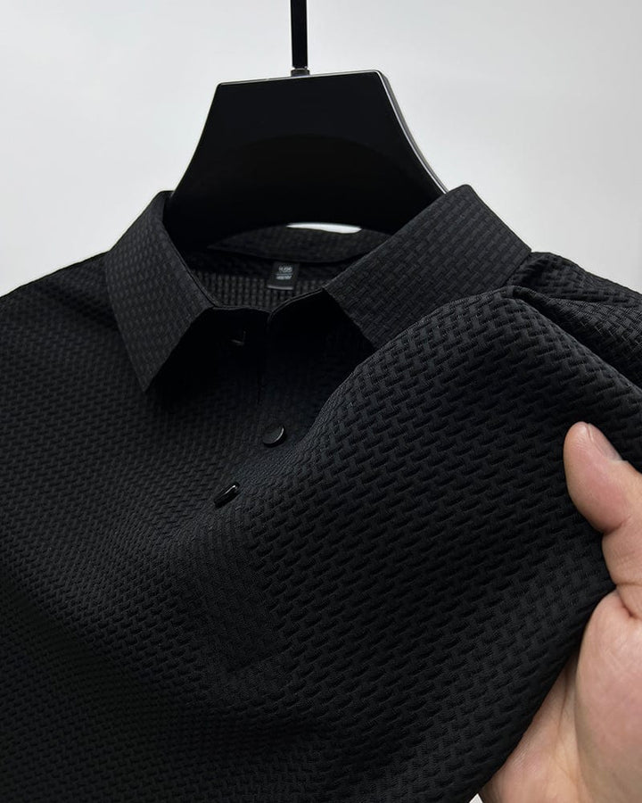 Men's Lightweight Basketweave Knit Polo Shirt