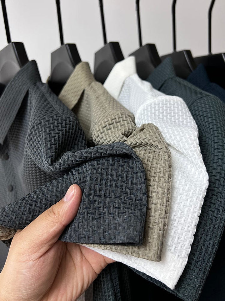 Men's Lightweight Basketweave Knit Polo Shirt