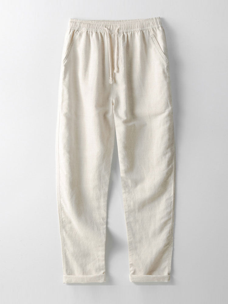 Men's Summer Short Sleeve Shirt and Linen-Look Pants Set