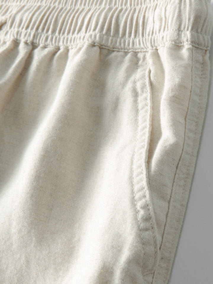 Men's Summer Short Sleeve Shirt and Linen-Look Pants Set