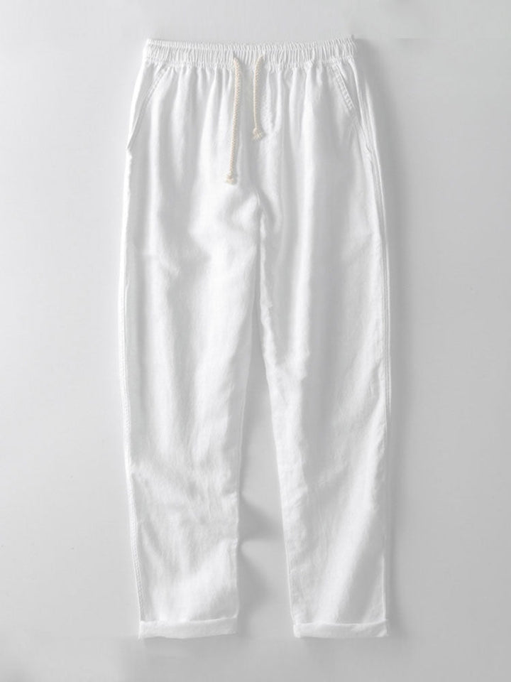 Men's Summer Short Sleeve Shirt and Linen-Look Pants Set