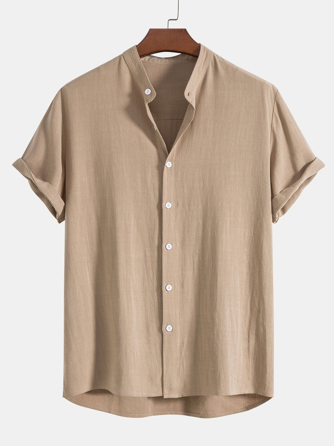 Men's Summer Short Sleeve Shirt and Linen-Look Pants Set