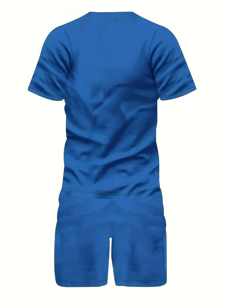 Men's Faith Print T-Shirt and Shorts Summer Set