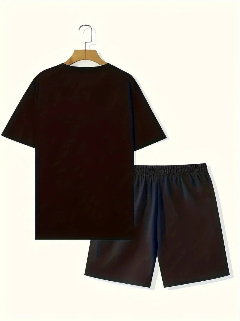 Men's Faith Print T-Shirt and Shorts Summer Set
