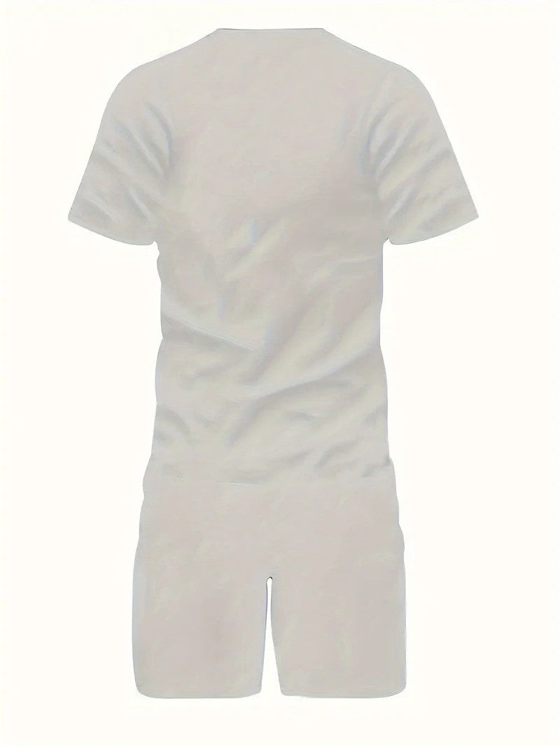 Men's Faith Print T-Shirt and Shorts Summer Set