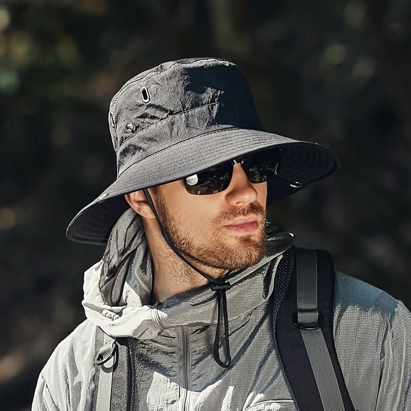 Men's Packable Wide Brim Sun Hat for Hiking and Fishing