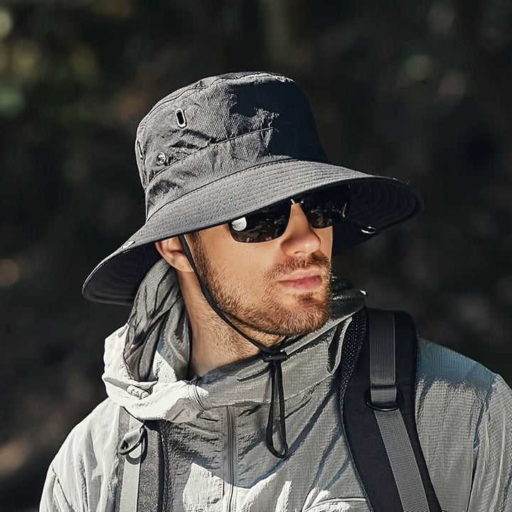 Men's Packable Wide Brim Sun Hat for Hiking and Fishing