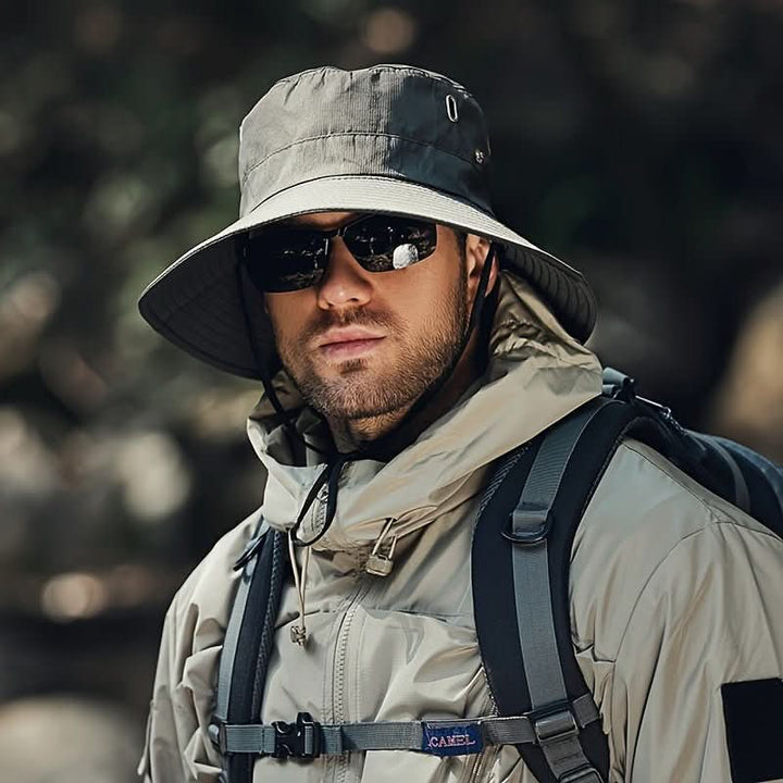 Men's Packable Wide Brim Sun Hat for Hiking and Fishing
