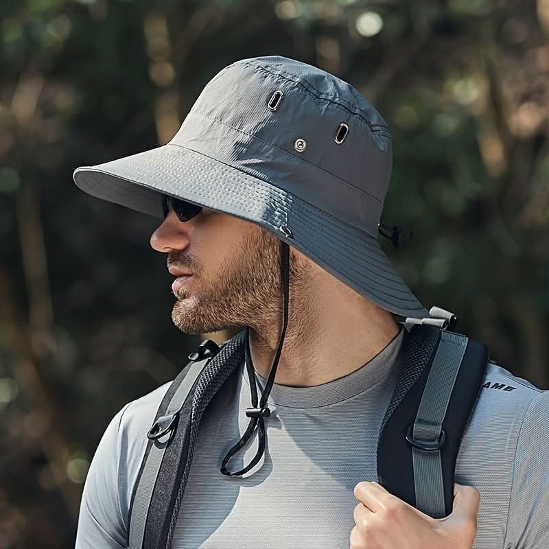 Men's Packable Wide Brim Sun Hat for Hiking and Fishing