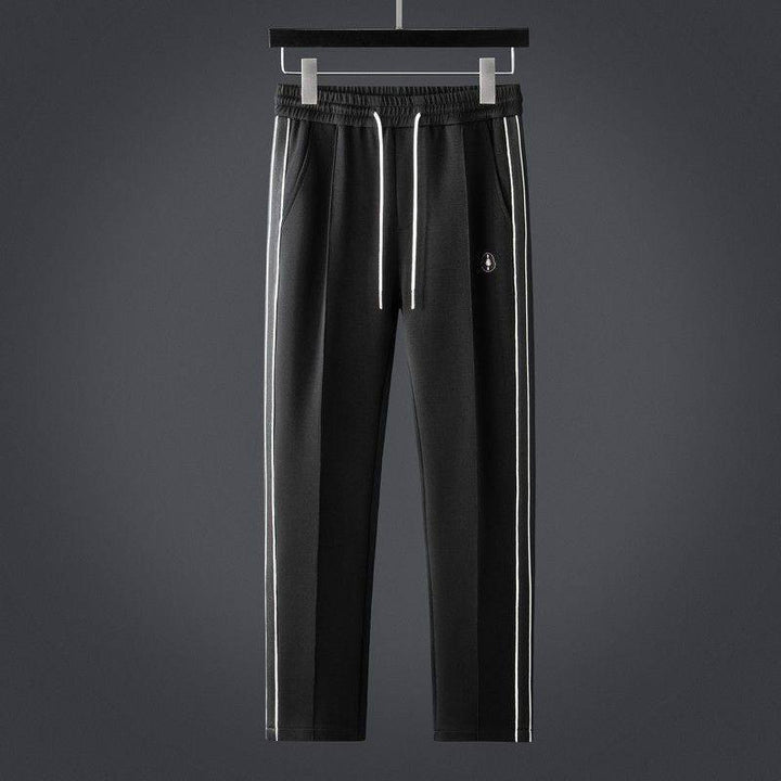 Men's Collared Zip-Up Tracksuit with Stripe Accents