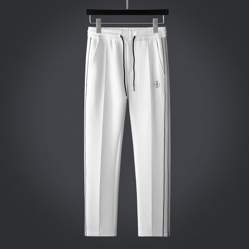Men's Collared Zip-Up Tracksuit with Stripe Accents