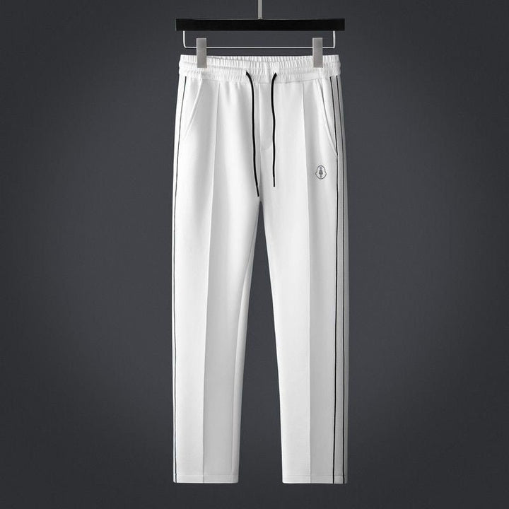 Men's Collared Zip-Up Tracksuit with Stripe Accents