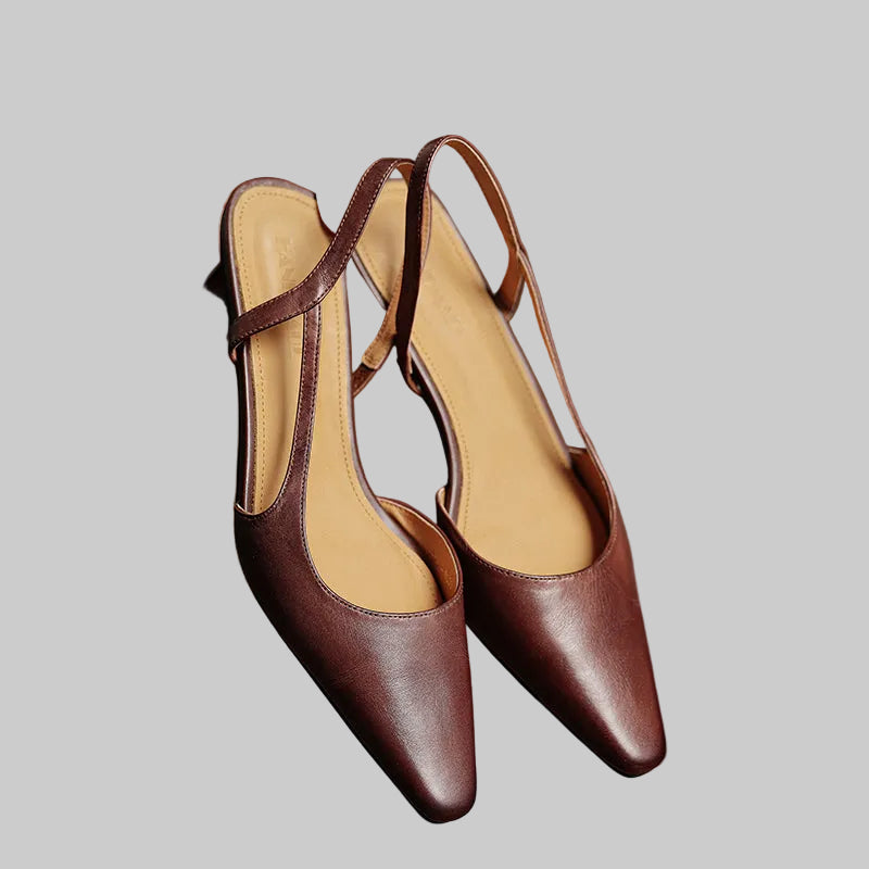 Women's Summer Pointed Toe Slingback Block Heels