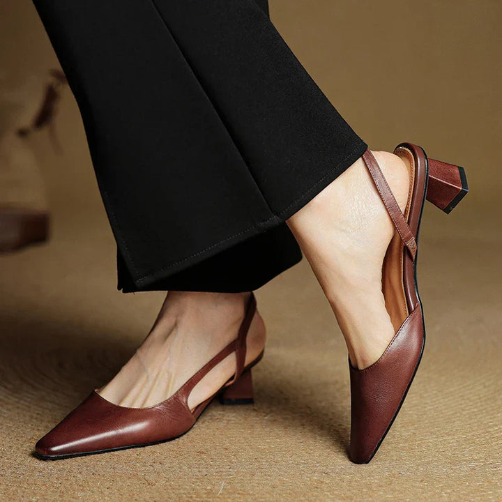 Women's Summer Pointed Toe Slingback Block Heels