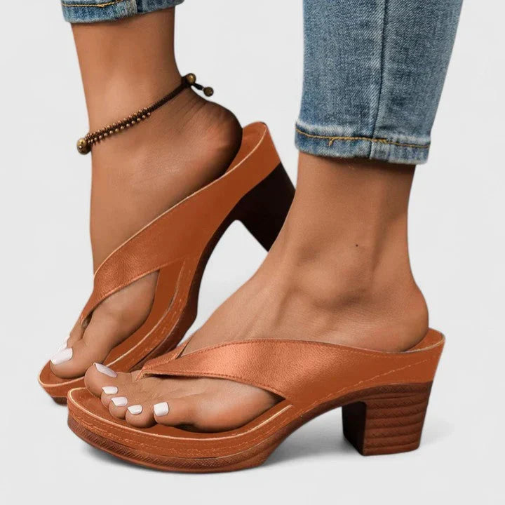 Women's Summer Toe Post Block Heel Sandals