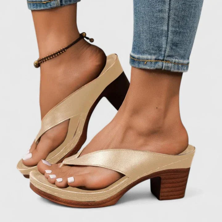 Women's Summer Toe Post Block Heel Sandals