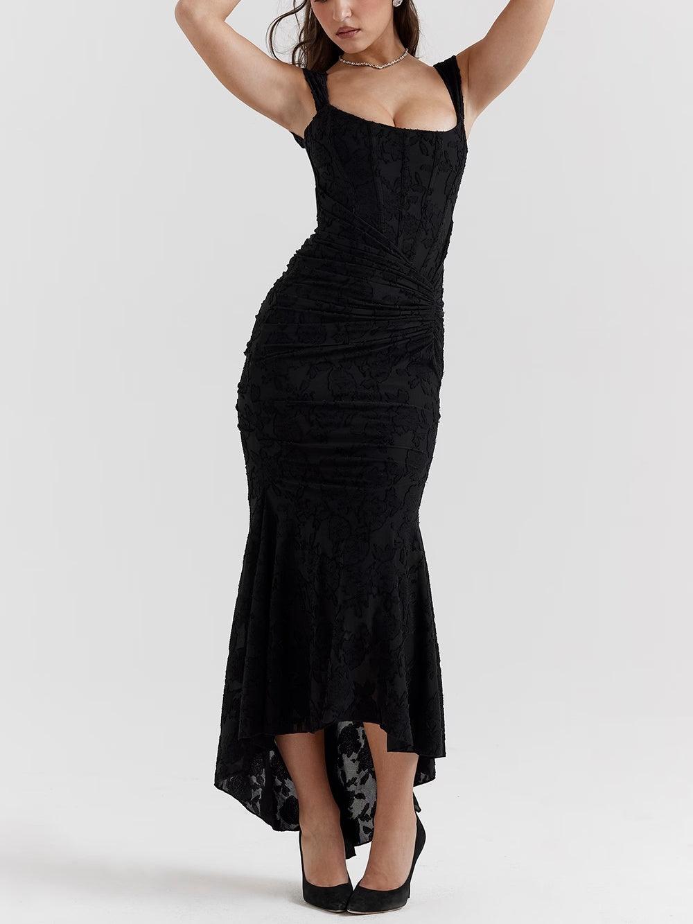 Women's Lace Corset Fishtail Cocktail Midi Dress
