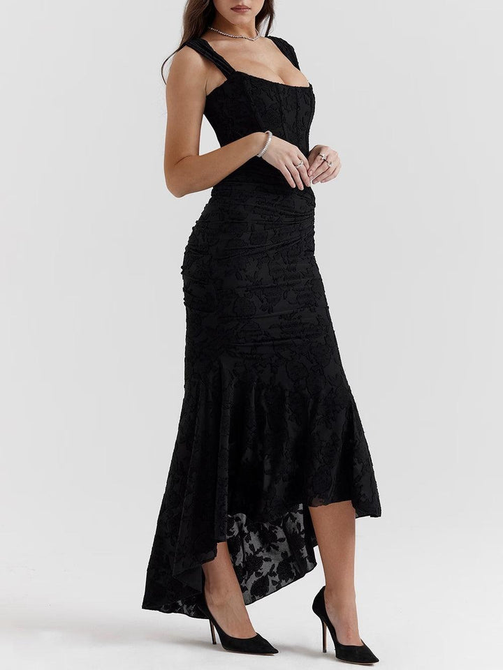 Women's Lace Corset Fishtail Cocktail Midi Dress