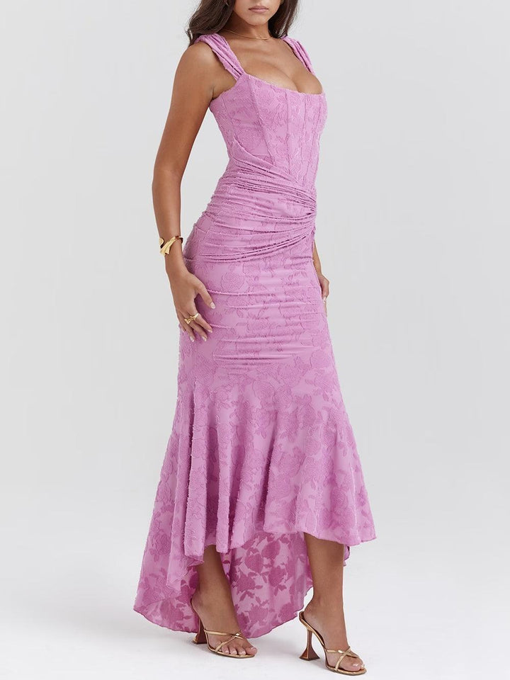Women's Lace Corset Fishtail Cocktail Midi Dress