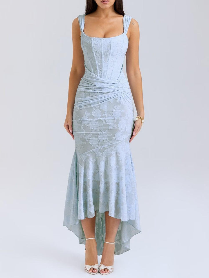Women's Lace Corset Fishtail Cocktail Midi Dress
