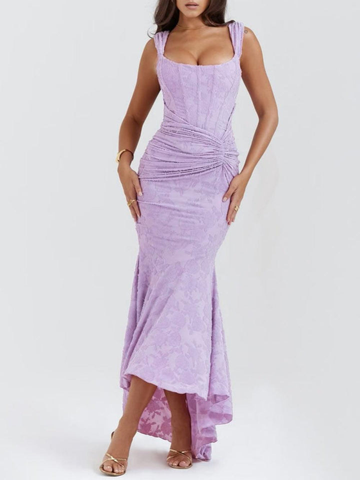 Women's Lace Corset Fishtail Cocktail Midi Dress