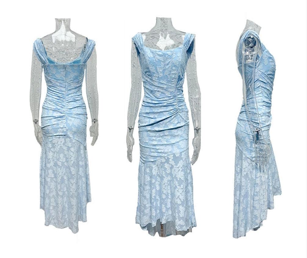 Women's Lace Corset Fishtail Cocktail Midi Dress