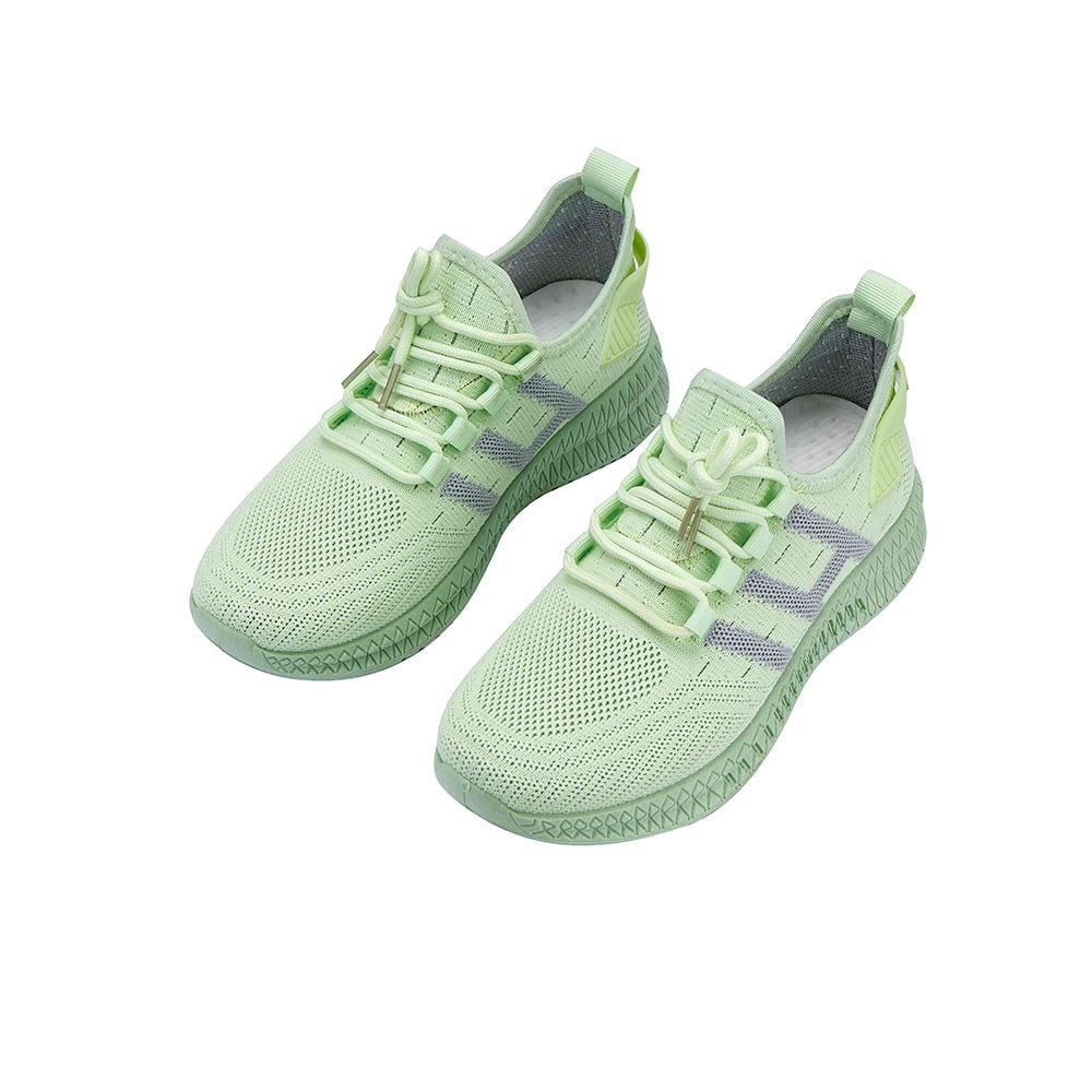 Women's Breathable Mesh Lace-Up Running Sneakers