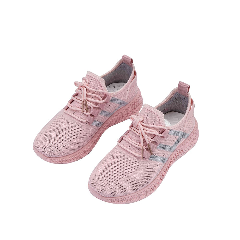 Women's Breathable Mesh Lace-Up Running Sneakers