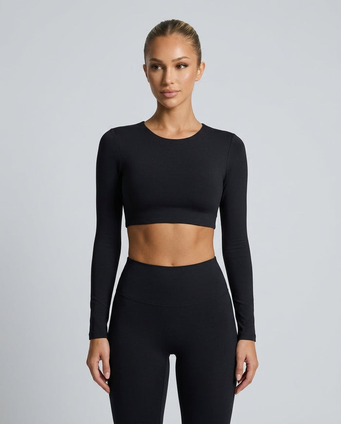 Women's Lightweight Long Sleeve Compression Crop Top