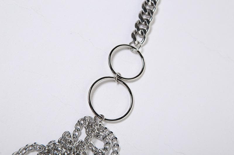 Women's Holiday Party Chain Halter Crop Top in Silver