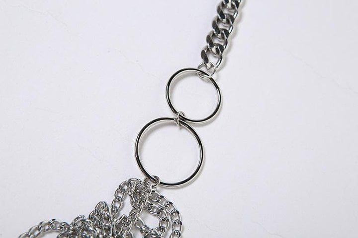 Women's Holiday Party Chain Halter Crop Top in Silver