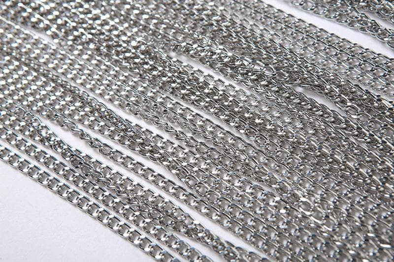 Women's Holiday Party Chain Halter Crop Top in Silver