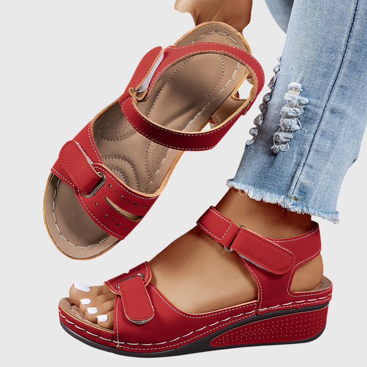 Women's Summer Adjustable Strap Low Wedge Sandals