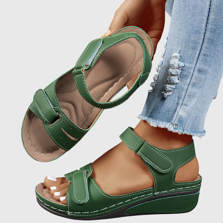 Women's Summer Adjustable Strap Low Wedge Sandals
