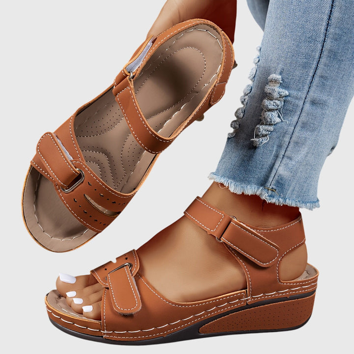 Women's Summer Adjustable Strap Low Wedge Sandals