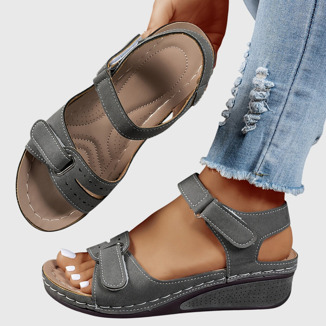Women's Summer Adjustable Strap Low Wedge Sandals