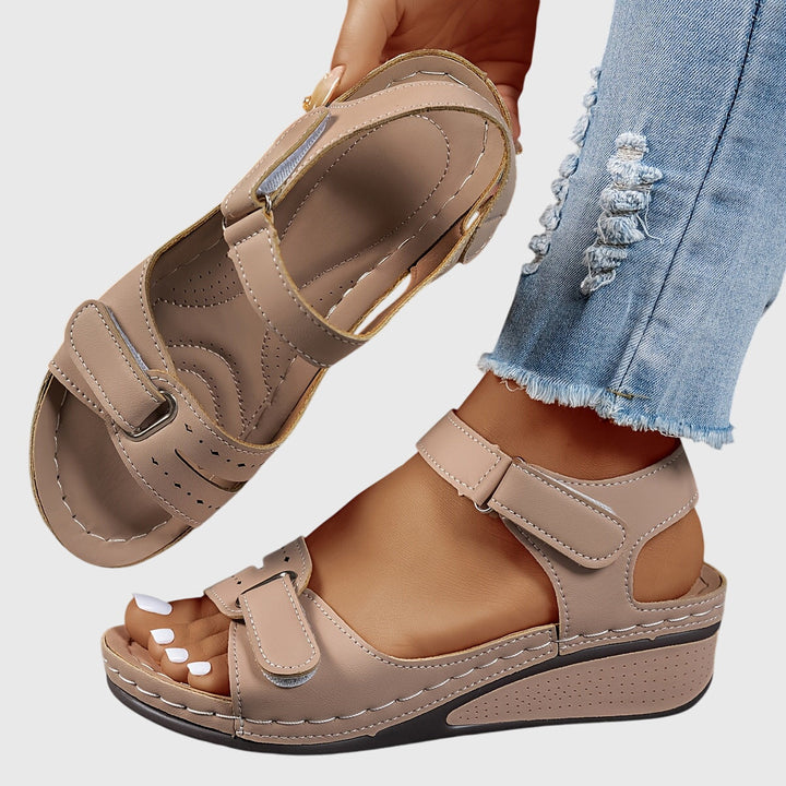 Women's Summer Adjustable Strap Low Wedge Sandals