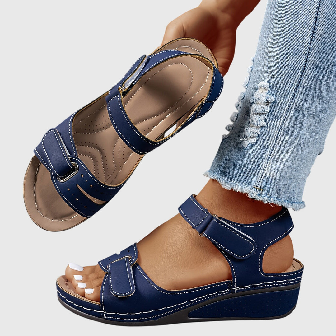 Women's Summer Adjustable Strap Low Wedge Sandals