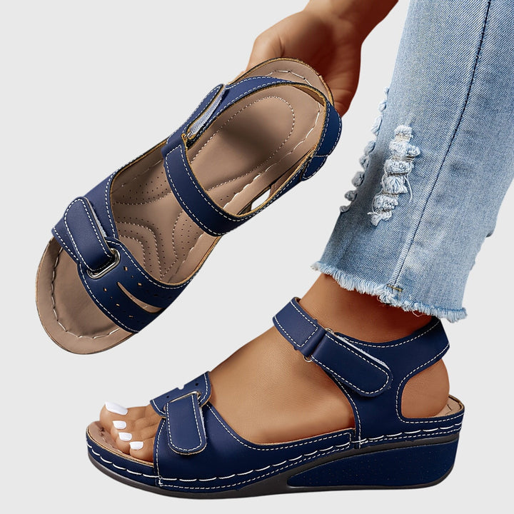 Women's Summer Adjustable Strap Low Wedge Sandals