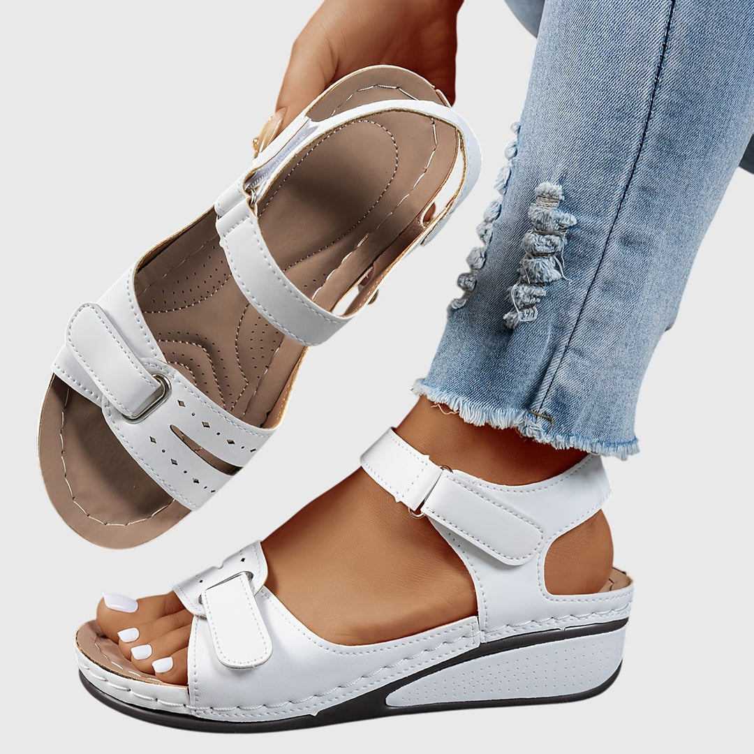 Women's Summer Adjustable Strap Low Wedge Sandals