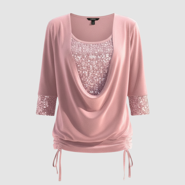 Women's Sequin Cowl Neck Christmas Party Top