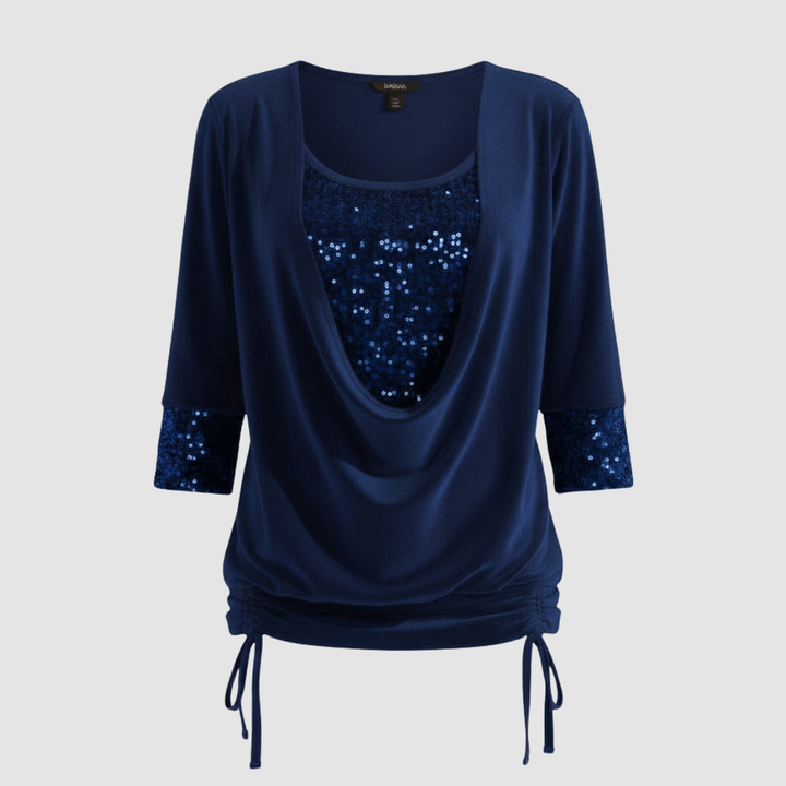 Women's Sequin Cowl Neck Christmas Party Top