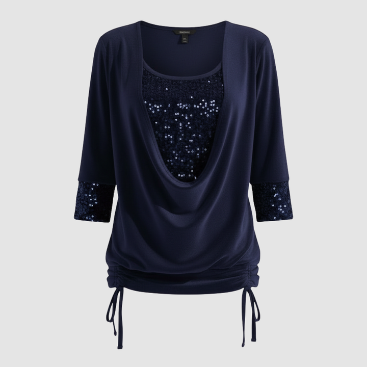 Women's Sequin Cowl Neck Christmas Party Top